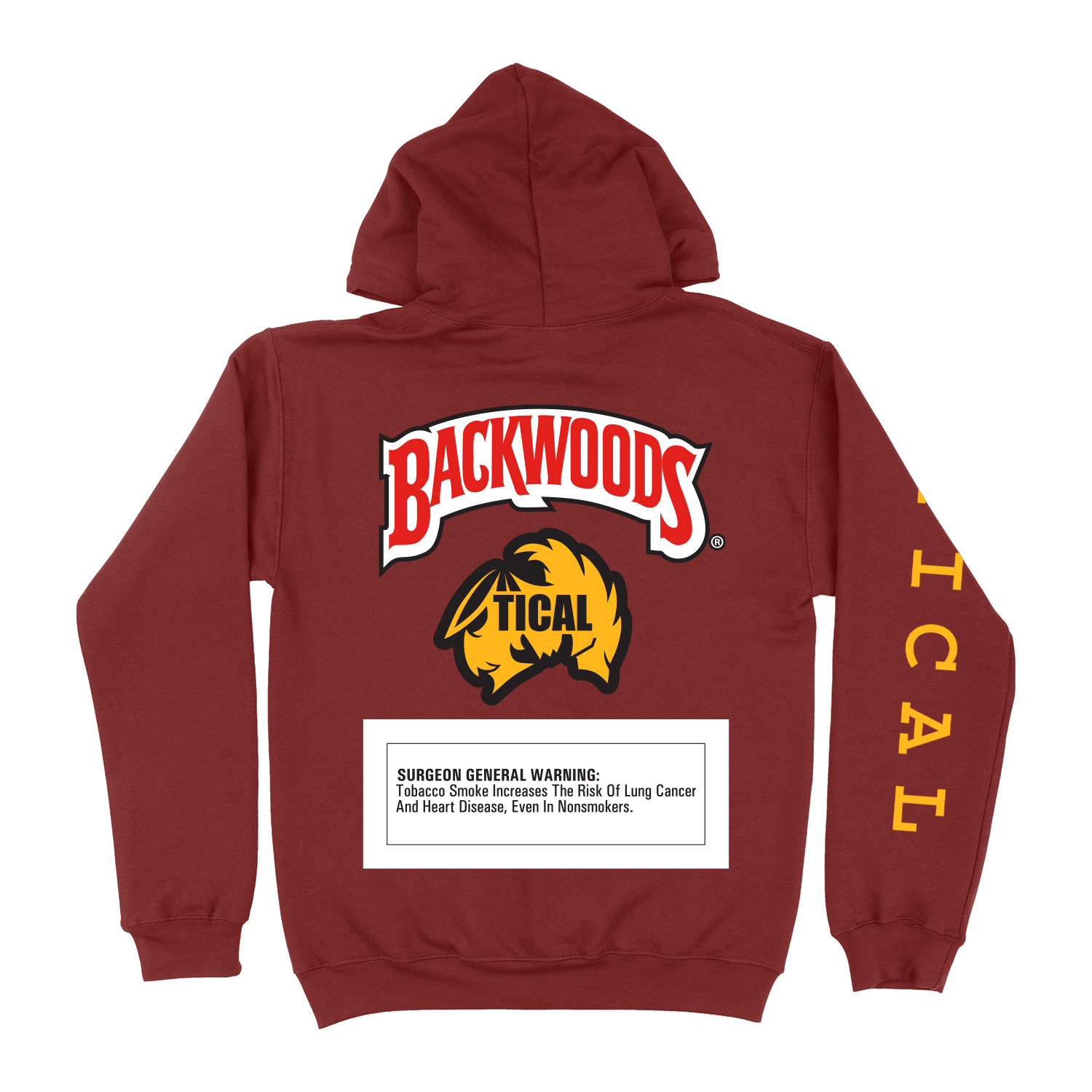TICAL X Backwoods Limited Edition Pullover Hoodie Maroon