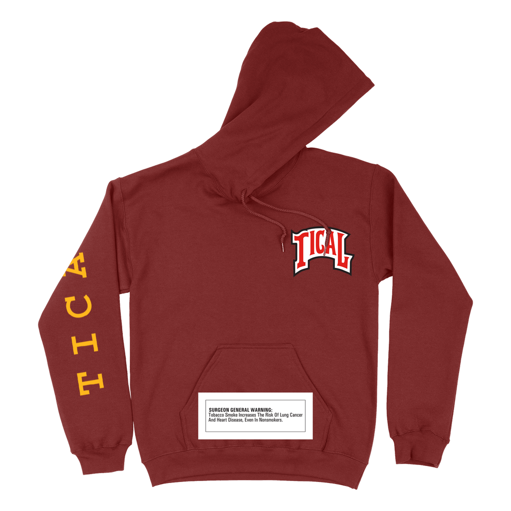 TICAL X Backwoods Limited Edition Pullover Hoodie Maroon