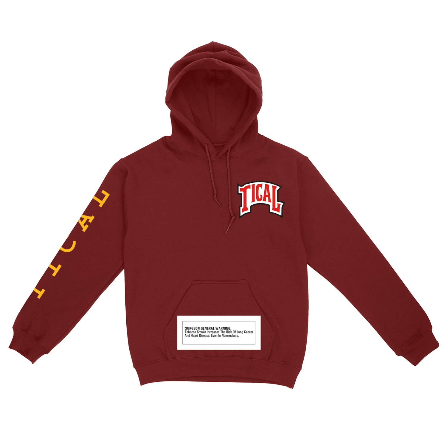 TICAL X Backwoods Limited Edition Pullover Hoodie Maroon