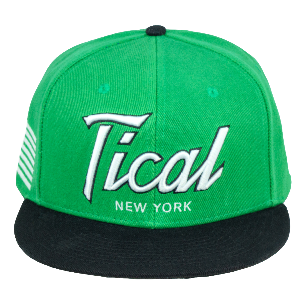 TICAL New York Snapback Hat Green and Black