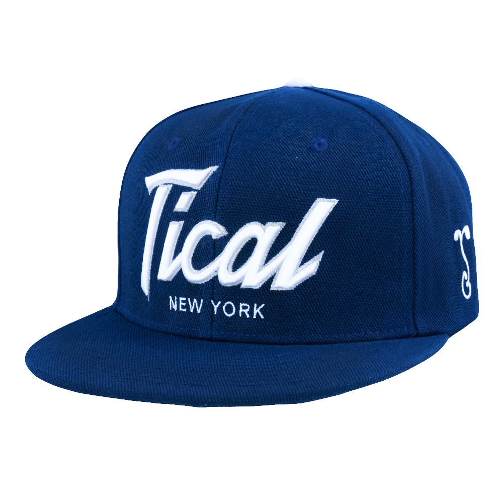 TICAL New York Snapback Hat Navy and White