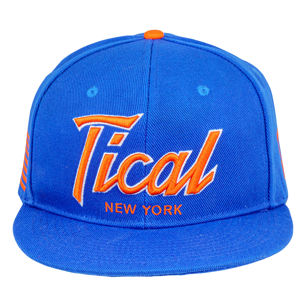 TICAL New York Snapback Hat Royal and Orange
