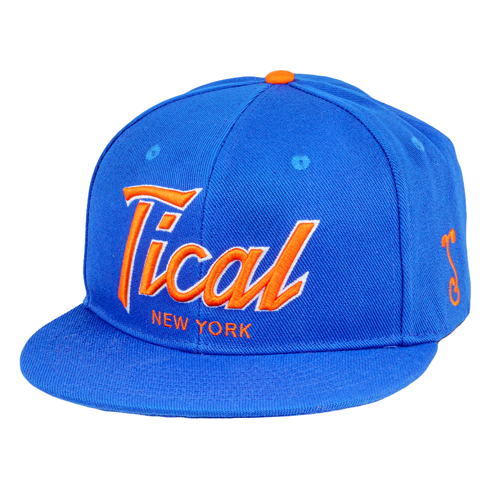 TICAL New York Snapback Hat Royal and Orange