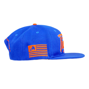 TICAL New York Snapback Hat Royal and Orange