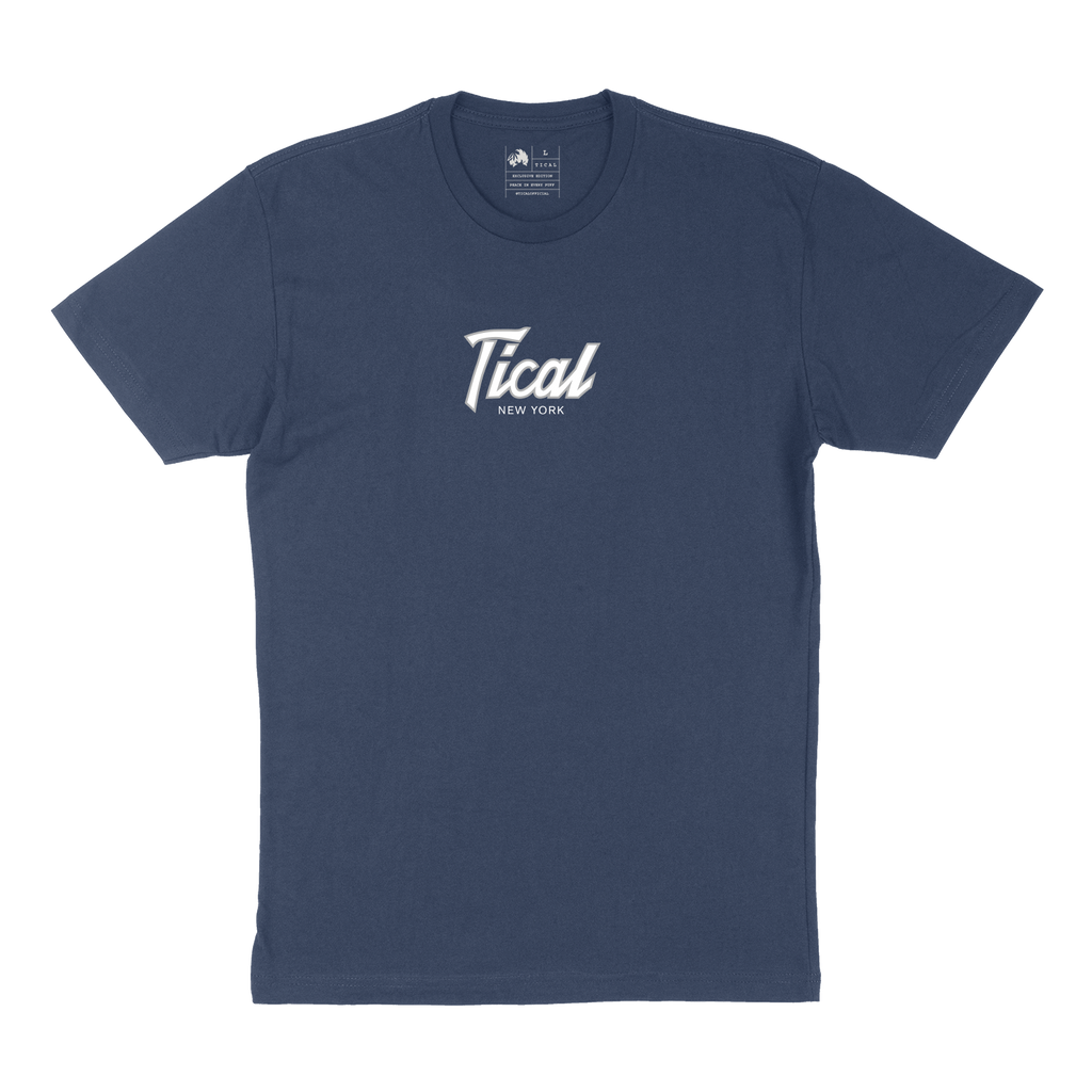 TICAL New York T Shirt Navy and White
