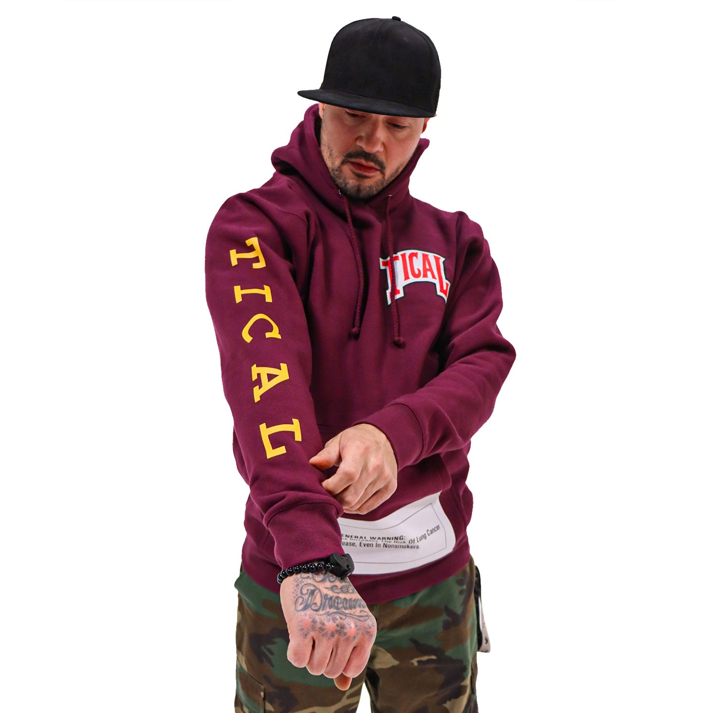 TICAL X Backwoods Limited Edition Pullover Hoodie Maroon