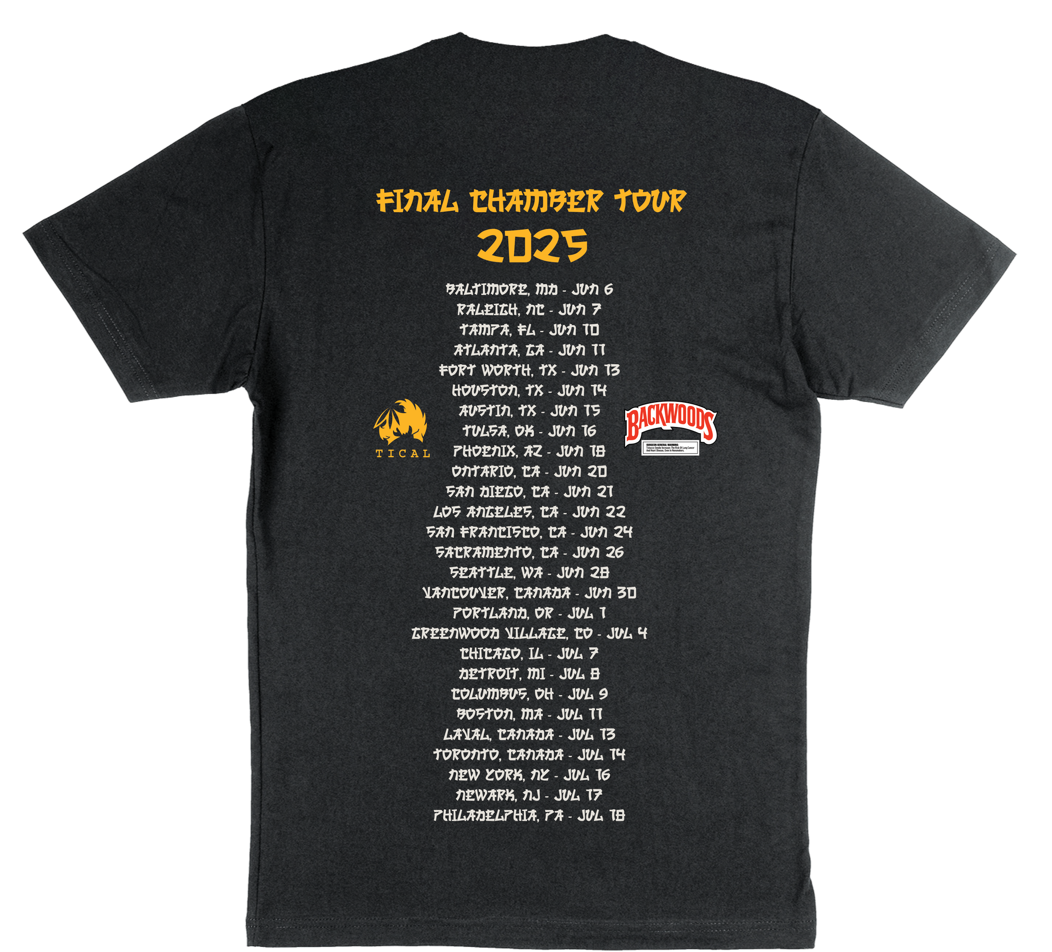 TICAL x Backwoods Tour Bus Limited Edition T Shirt Black