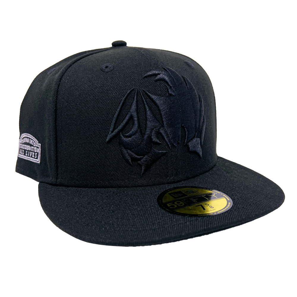 Mblem Black on Black New Era Fitted Hat