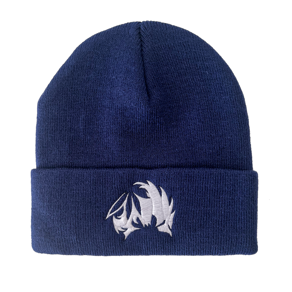 Mblem Knit Cuffed Beanie Navy and White