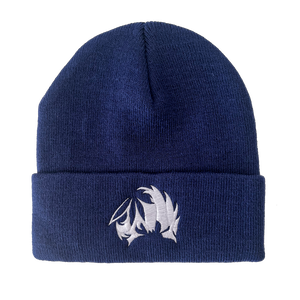 Mblem Knit Cuffed Beanie Navy and White