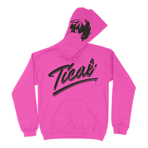 TICAL Hand Lettered Pullover Hoodie Hot Pink