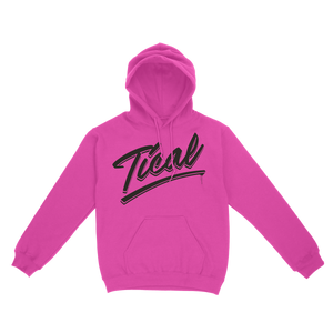 TICAL Hand Lettered Pullover Hoodie Hot Pink