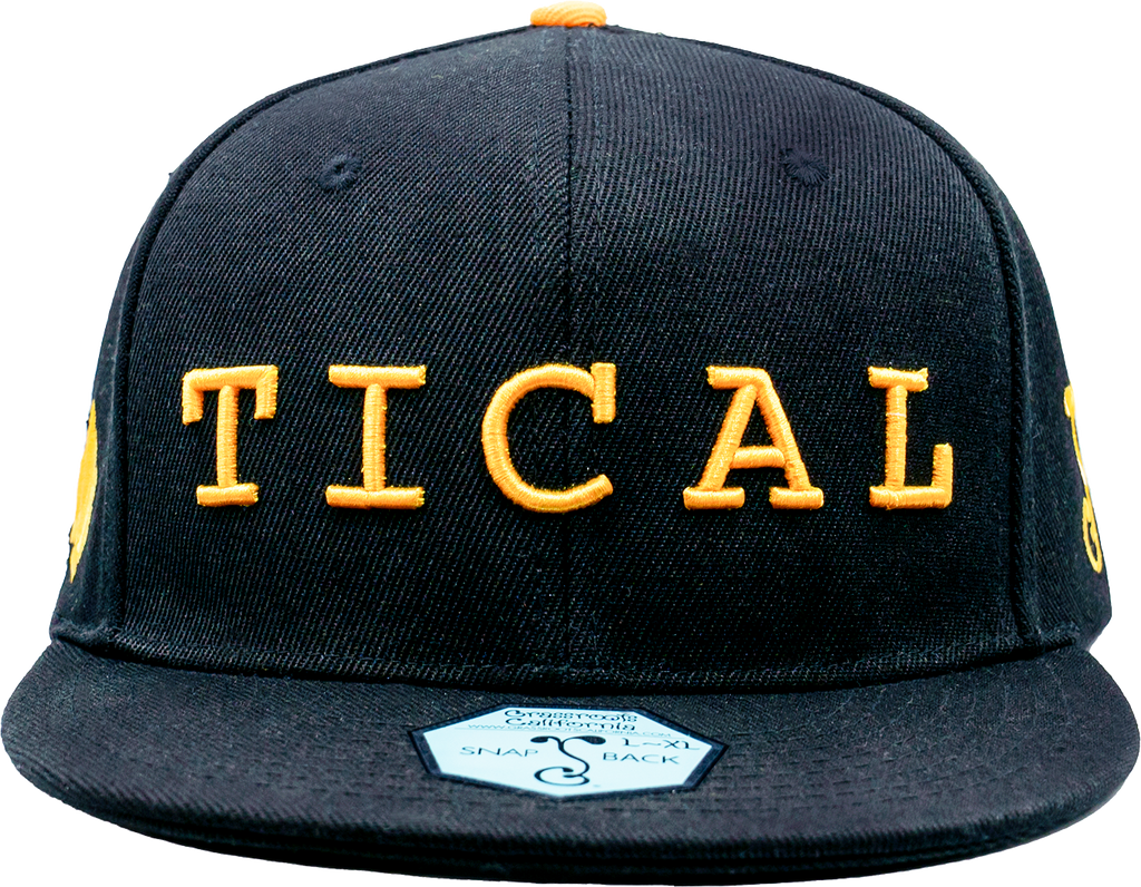 TICAL Snapback Hat Black and Yellow